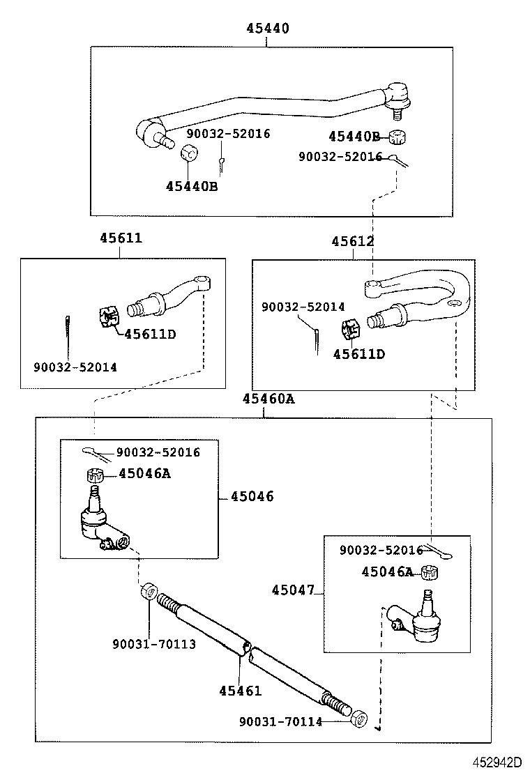 45046-39645 END SUB-ASSY, TIE ROD, RH product image