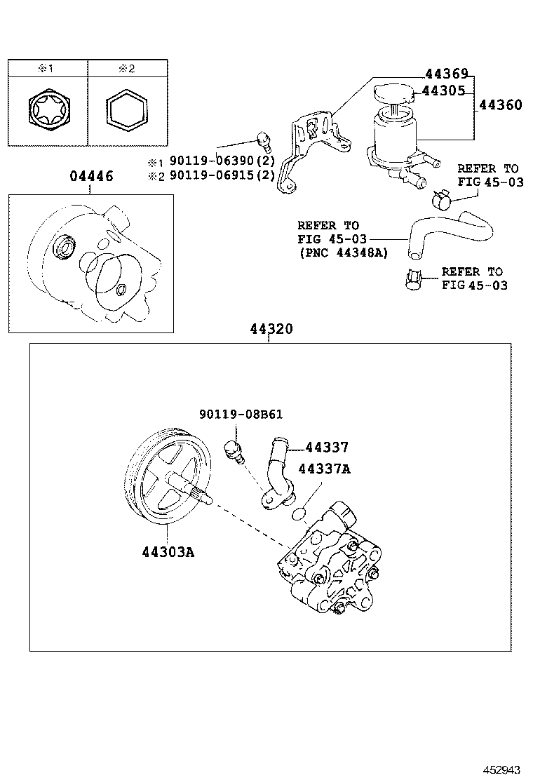 04446-02150 GASKET KIT, POWER STEERING PUMP product image
