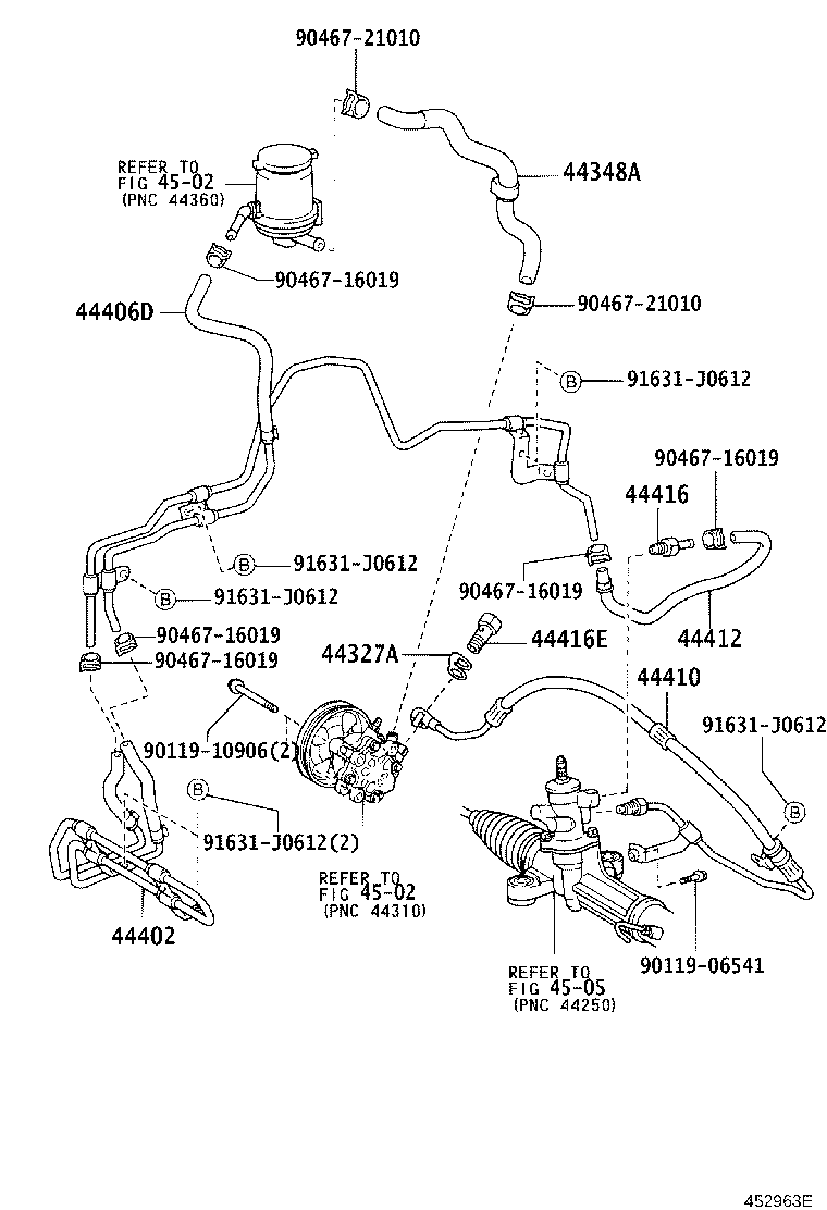 44348-28280 HOSE, OIL RESERVOIR TO PUMP, NO.1 product image
