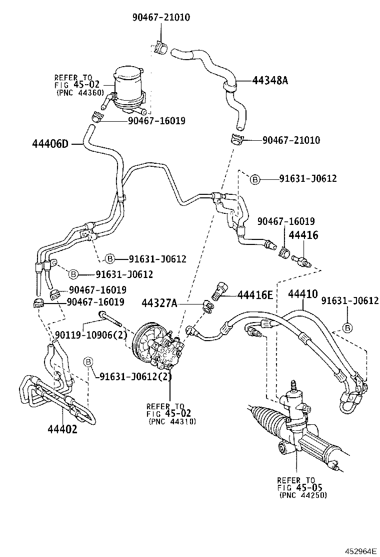 44348-28280 HOSE, OIL RESERVOIR TO PUMP, NO.1 product image