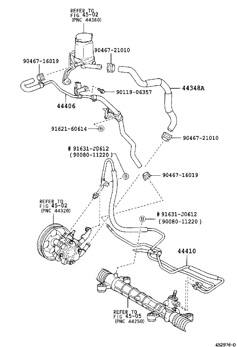 Toyota 44416-01010 TUBE, RETURN(FOR STEERING GEAR OUTLET)