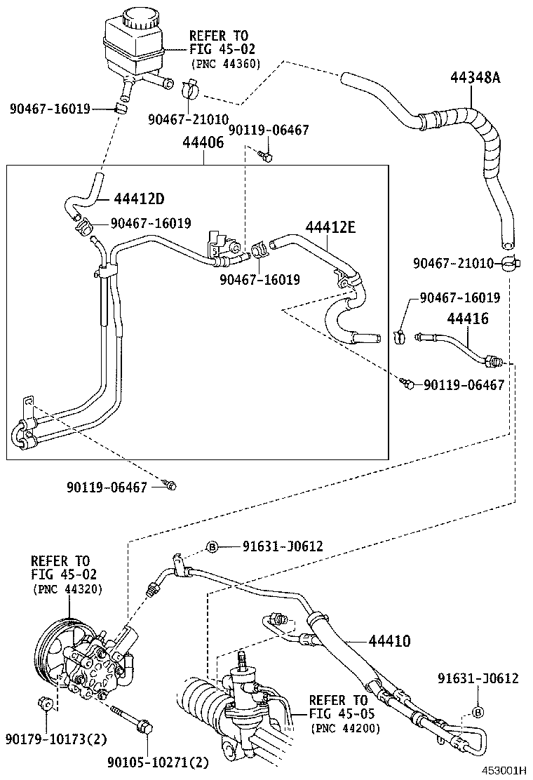 44348-20620 HOSE, OIL RESERVOIR TO PUMP, NO.1 product image