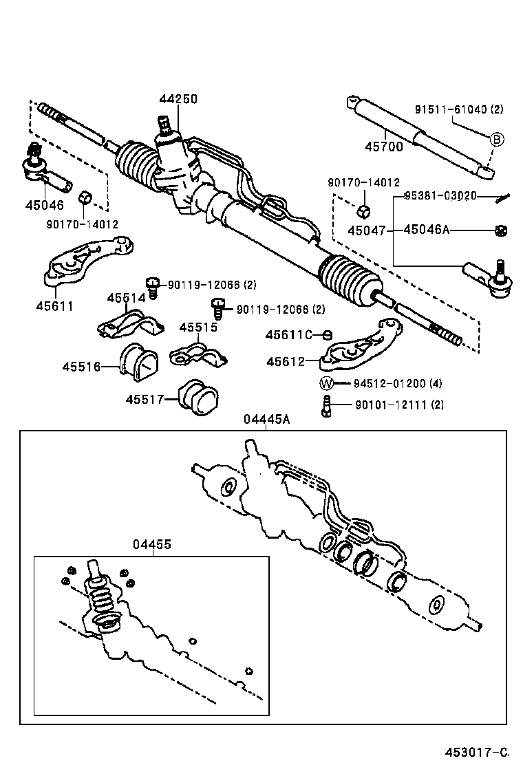 44250-22202 GEAR ASSY, POWER STEERING(FOR RACK & PINION) product image