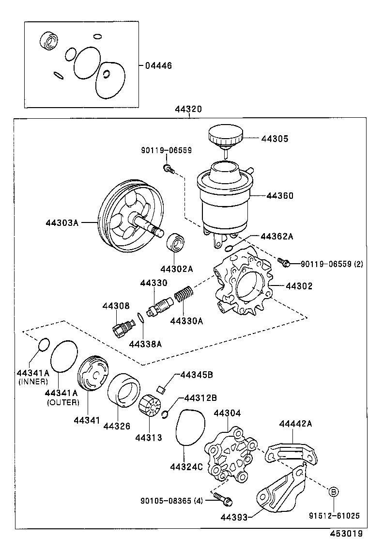 44303-52020 SHAFT SUB-ASSY, W/PULLEY product image