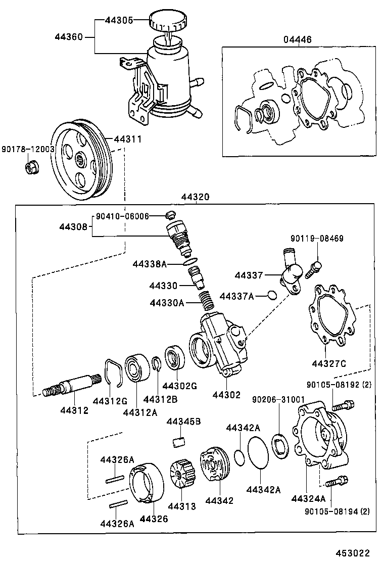 44302-26012 HOUSING SUB-ASSY, VANE PUMP, FRONT product image
