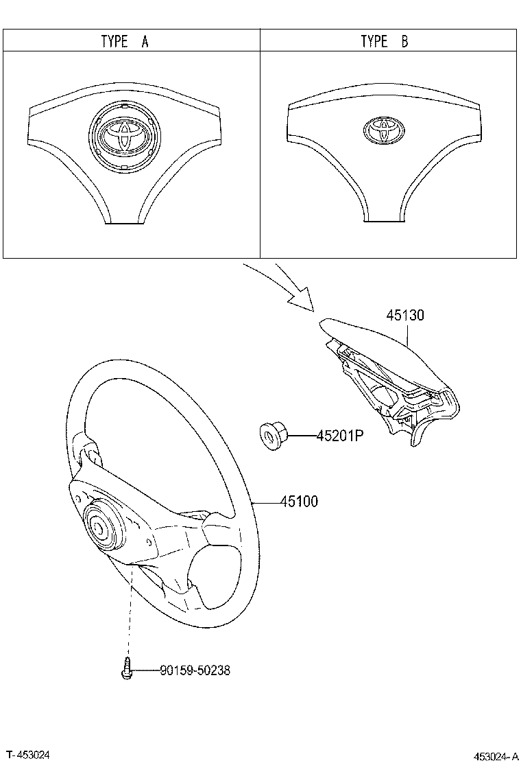 45100-02090-E0 WHEEL ASSY, STEERING product image
