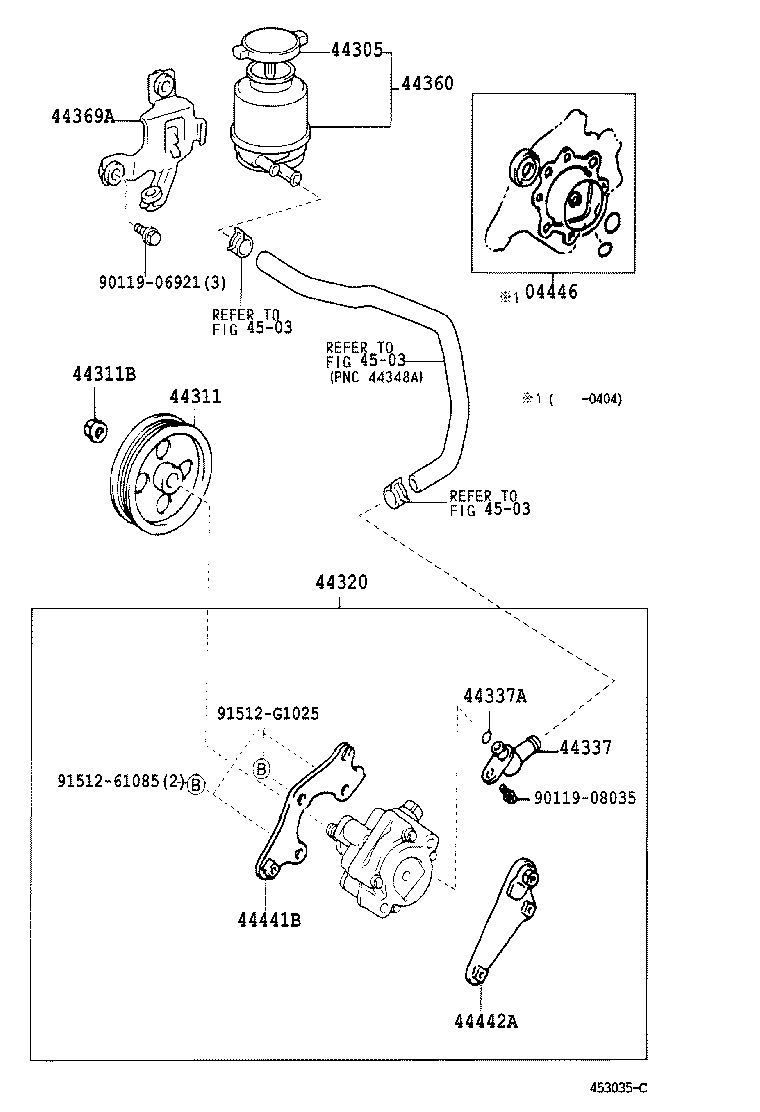 44304-06020 HOUSING SUB-ASSY, VANE PUMP, REAR product image