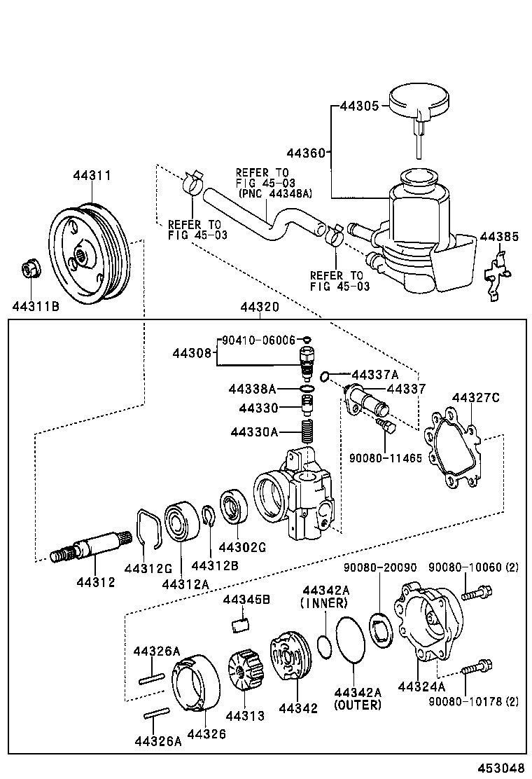 44337-38020 UNION, POWER STEERING SUCTION PORT product image