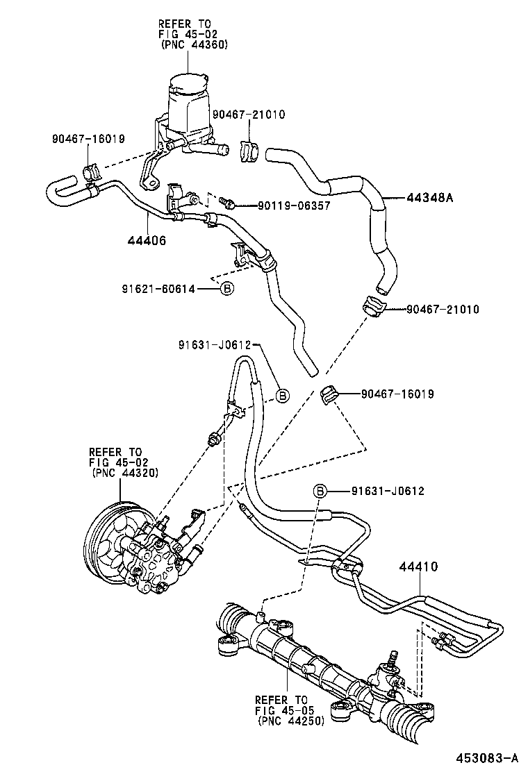 Toyota 44348-02050 HOSE, OIL RESERVOIR TO PUMP, NO.1