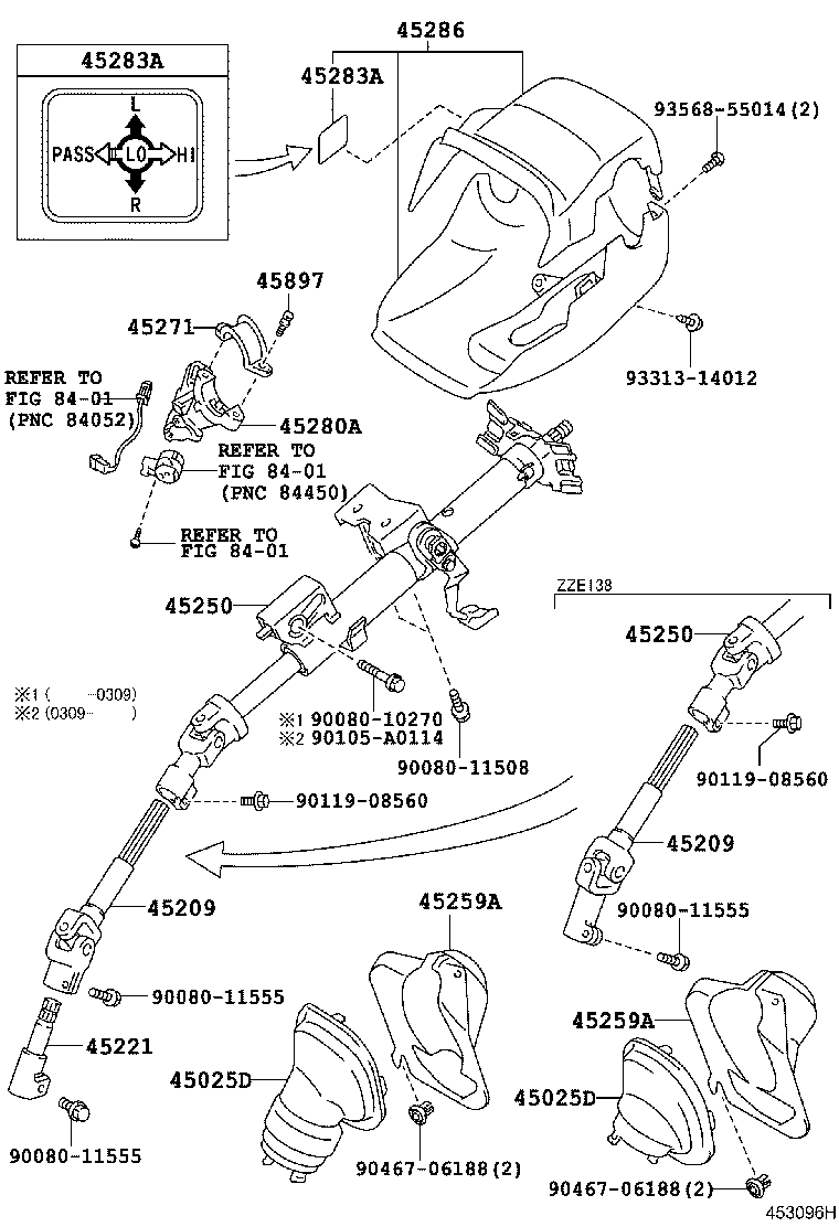 45025-01030 COVER SUB-ASSY, STEERING COLUMN HOLE, NO.1 product image