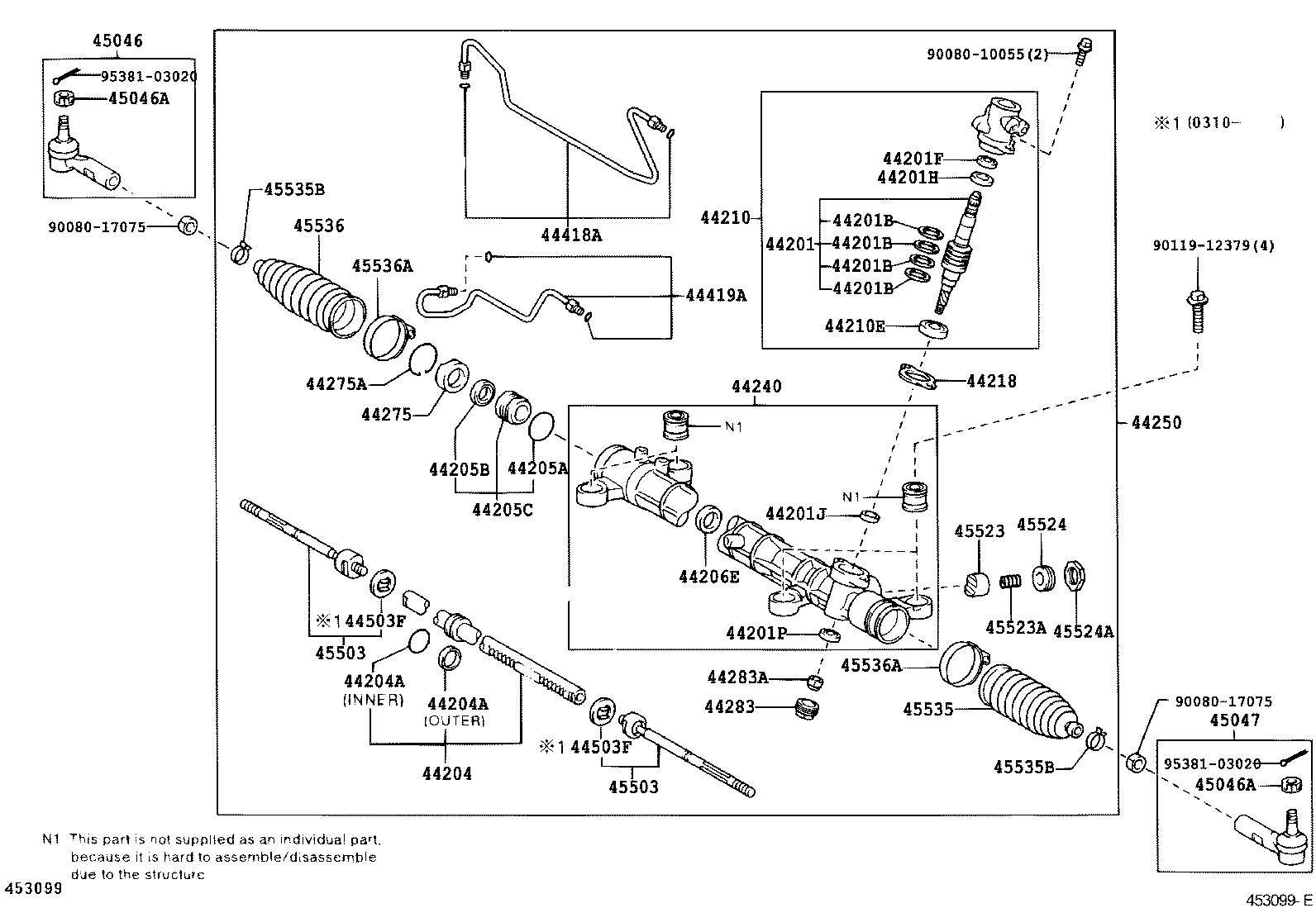 Toyota 45046-09200 END SUB-ASSY, TIE ROD, RH