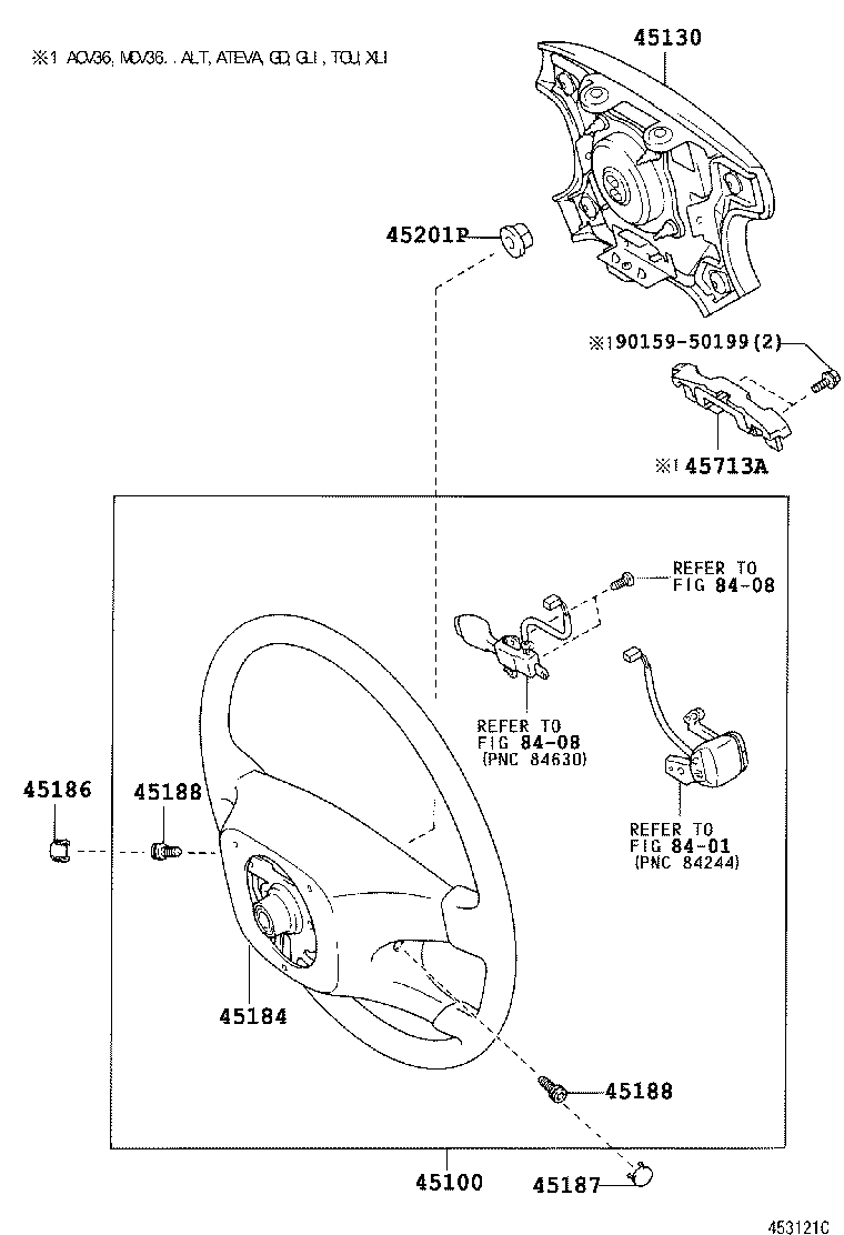 90080-14042 SCREW, STEERING WHEEL PAD ATTACHING product image
