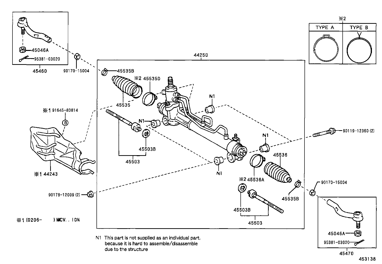 04455-06050 GASKET KIT, POWER STEERING CONTROL VALVE OVERHOLE product image