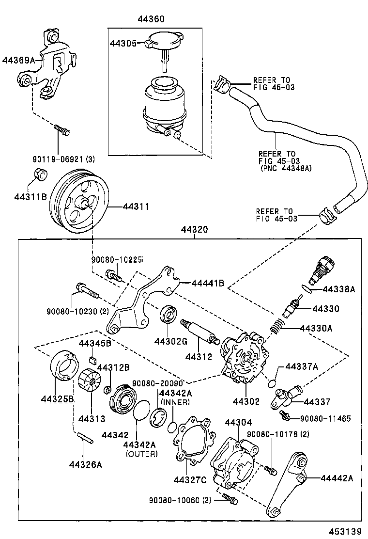 44304-06020 HOUSING SUB-ASSY, VANE PUMP, REAR product image