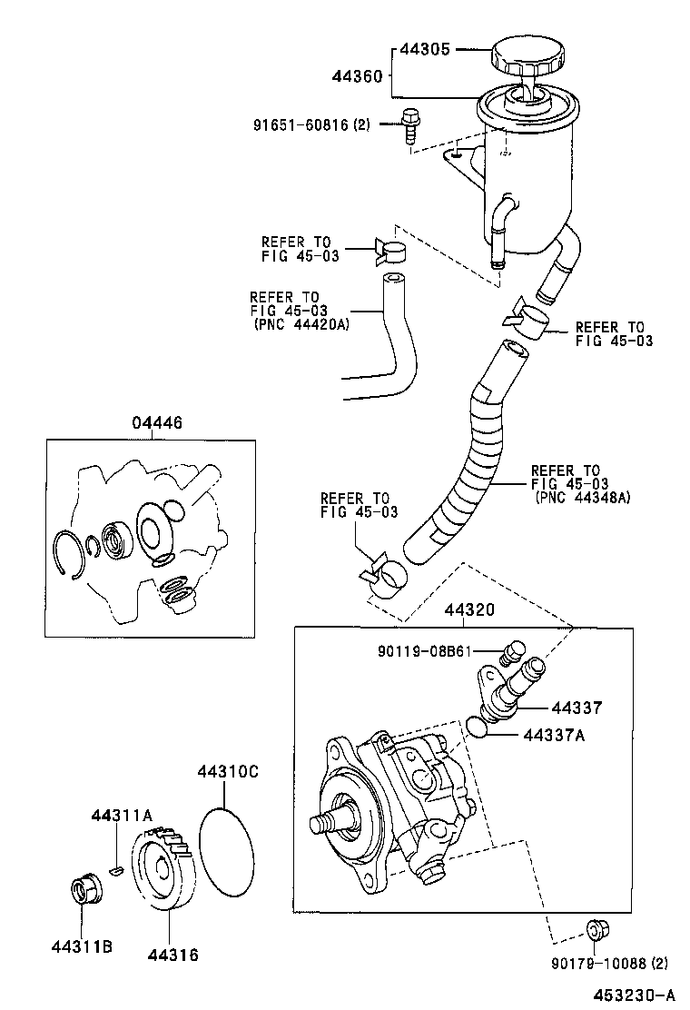 44360-60200 RESERVOIR ASSY, VANE PUMP OIL product image