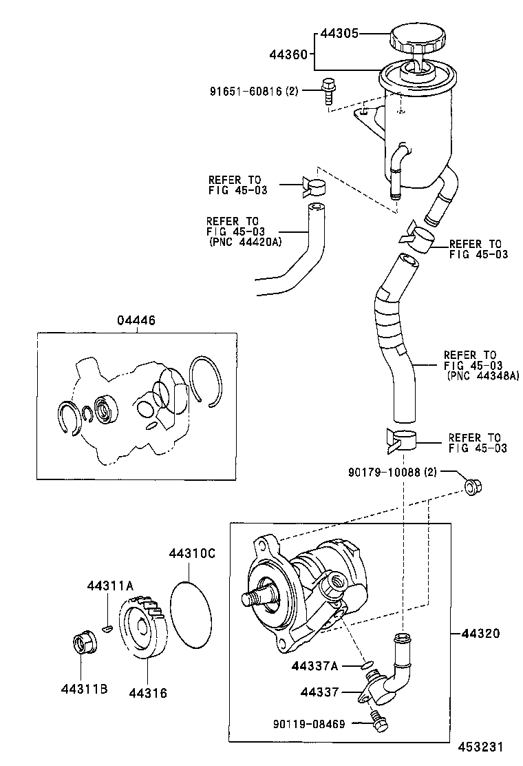 44360-60200 RESERVOIR ASSY, VANE PUMP OIL product image