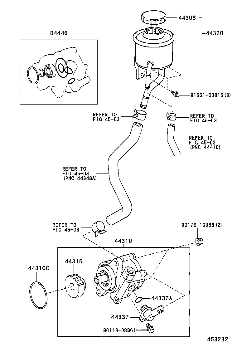 44360-60200 RESERVOIR ASSY, VANE PUMP OIL product image