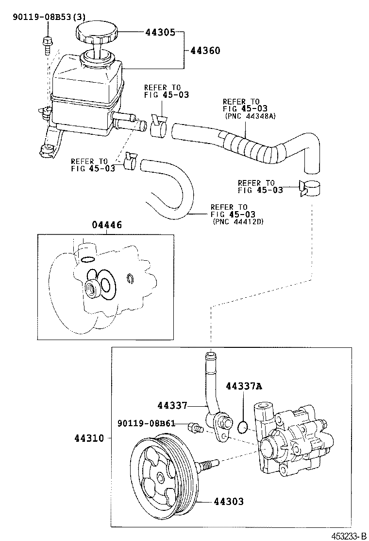 44360-60220 RESERVOIR ASSY, VANE PUMP OIL product image