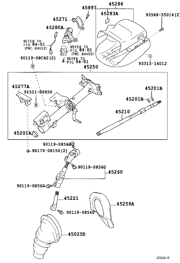 45260-20460 SHAFT ASSY, STEERING INTERMEDIATE, NO.2 product image