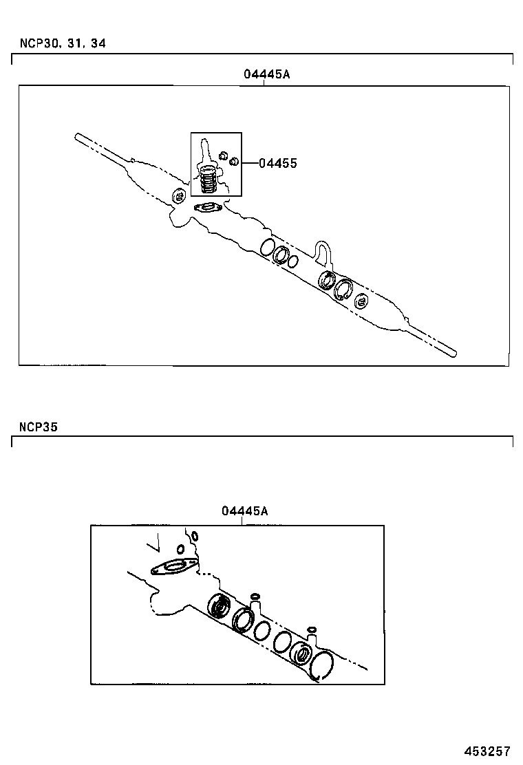 44204-52070 RACK SUB-ASSY, POWER STEERING product image