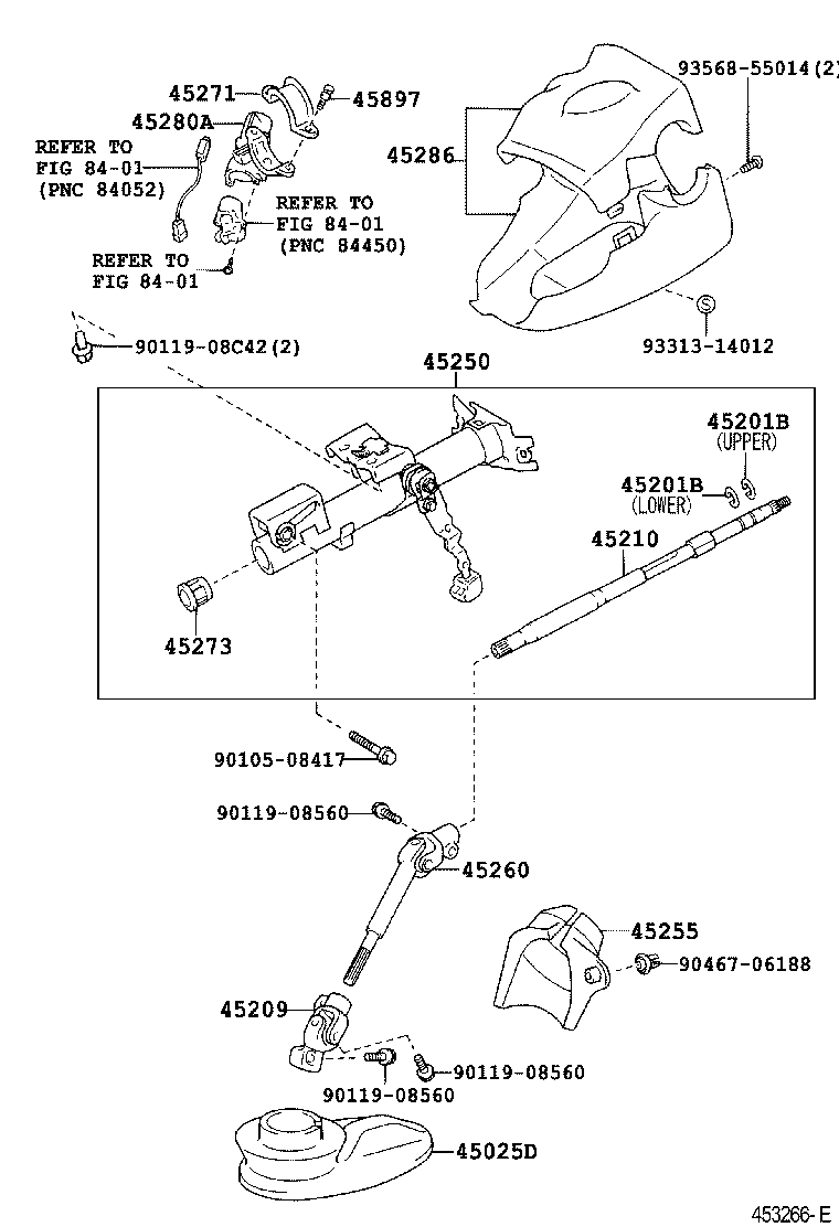 45025-0D080 COVER SUB-ASSY, STEERING COLUMN HOLE, NO.1 product image
