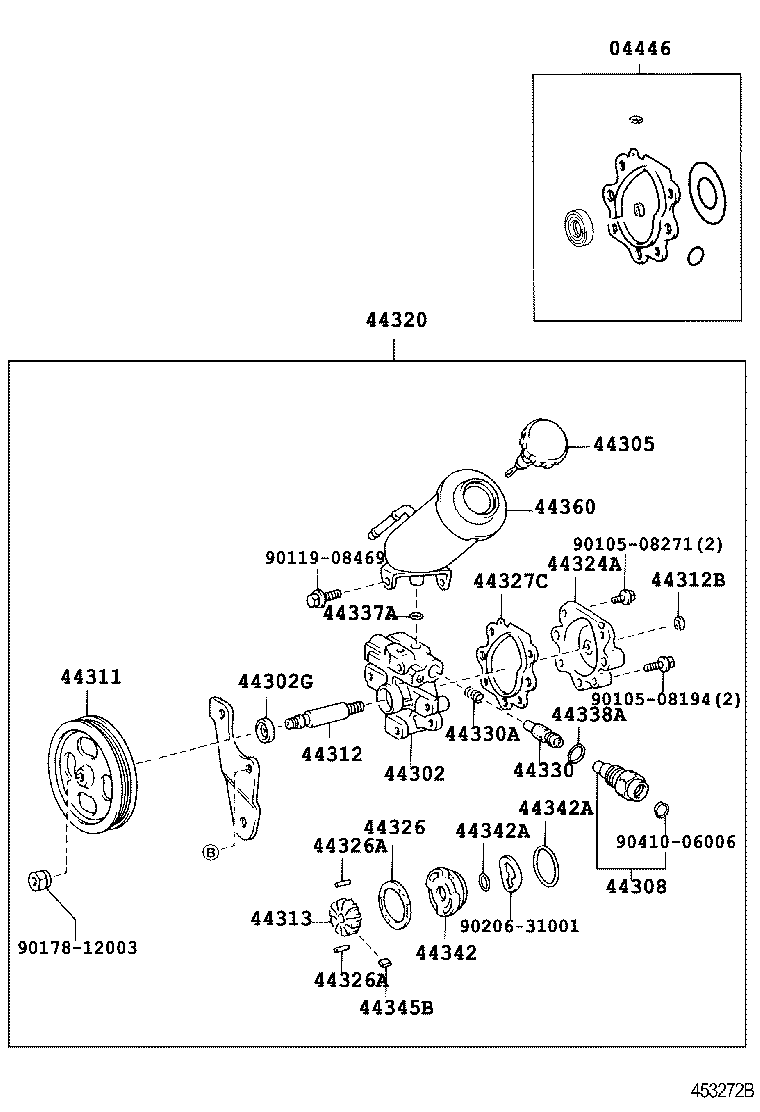44302-04040 HOUSING SUB-ASSY, VANE PUMP, FRONT product image
