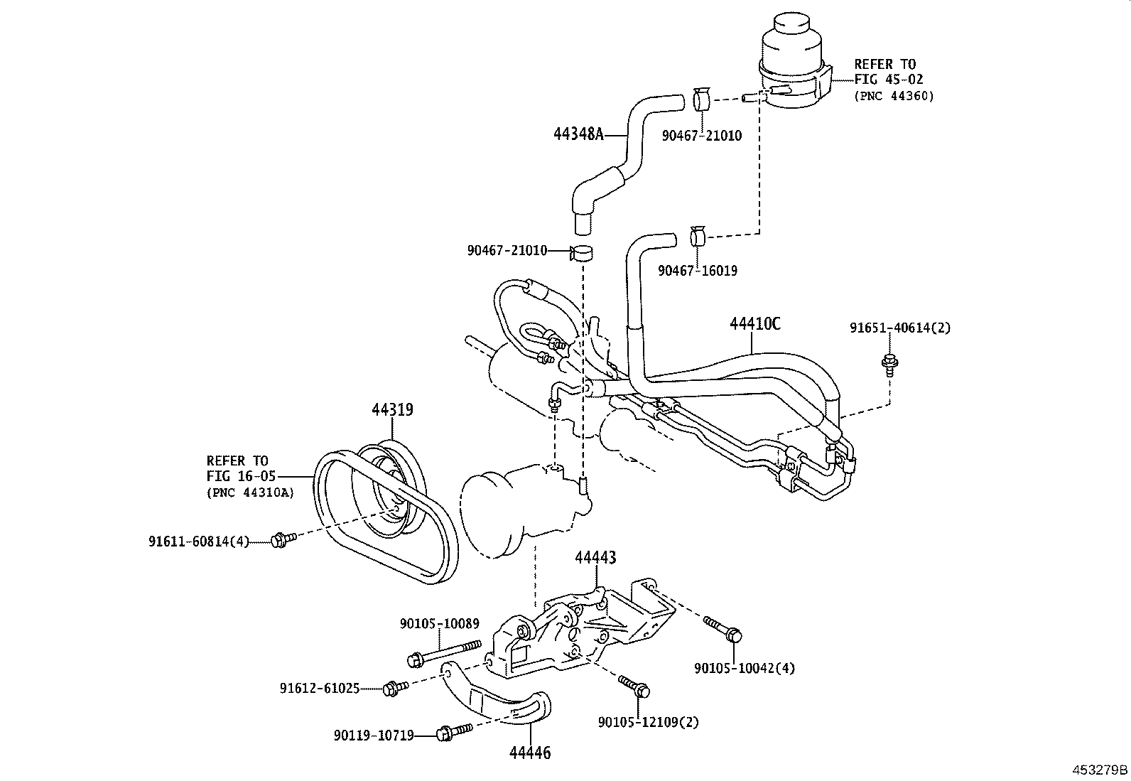 44381-43010 BRACKET, POWER STEERING IDLE PULLEY product image