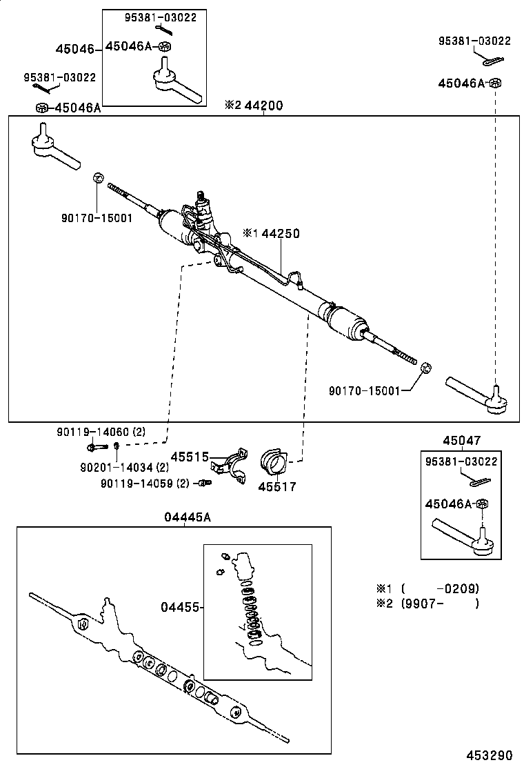 44250-26243 GEAR ASSY, POWER STEERING(FOR RACK & PINION) product image