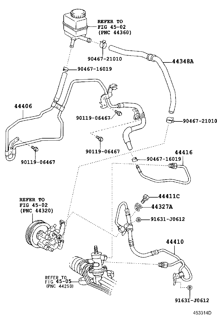 44348-21050 HOSE, OIL RESERVOIR TO PUMP, NO.1 product image