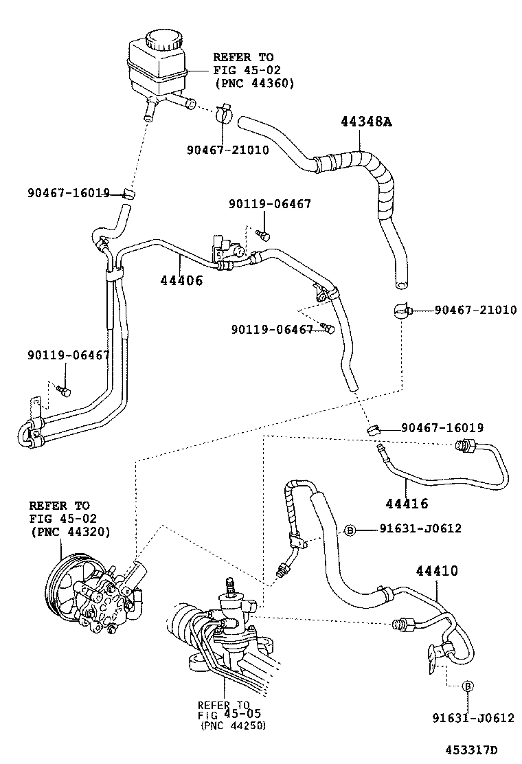 44348-21050 HOSE, OIL RESERVOIR TO PUMP, NO.1 product image