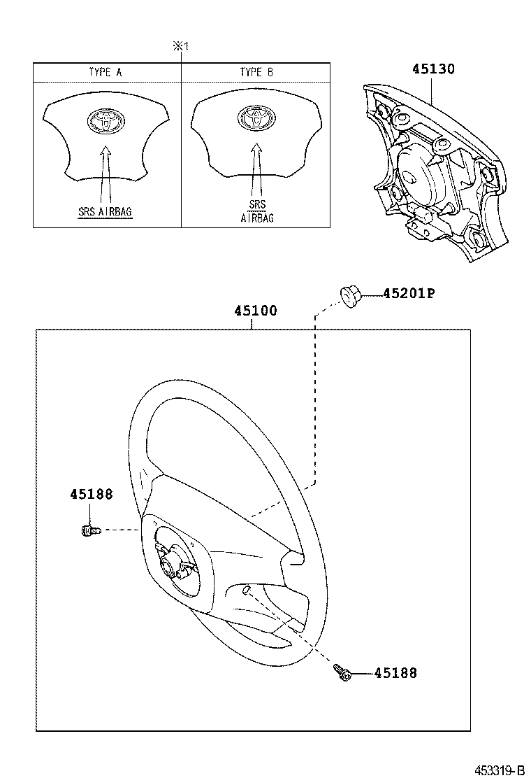 45100-1A050 WHEEL ASSY, STEERING product image