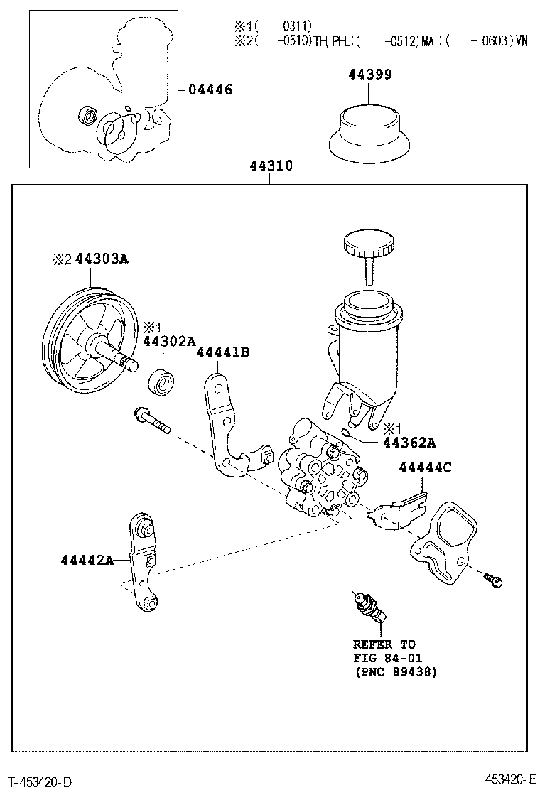 04446-02090 GASKET KIT, POWER STEERING PUMP product image