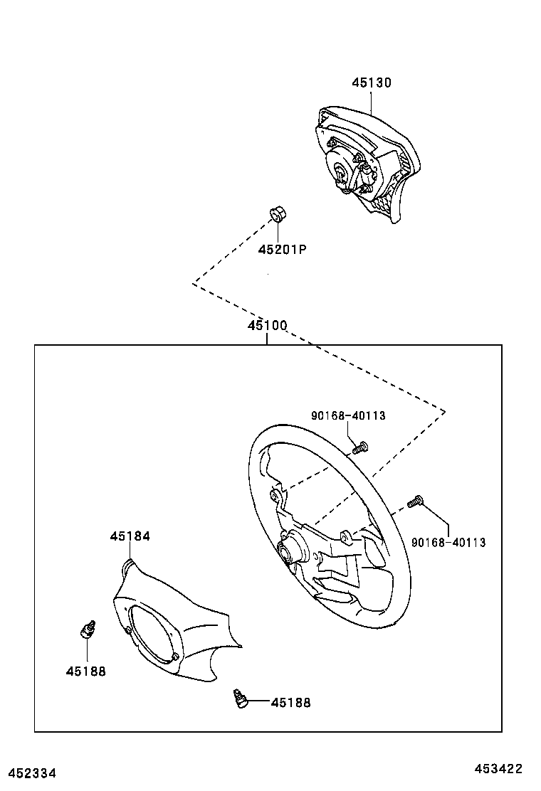 45100-02090-E0 WHEEL ASSY, STEERING product image