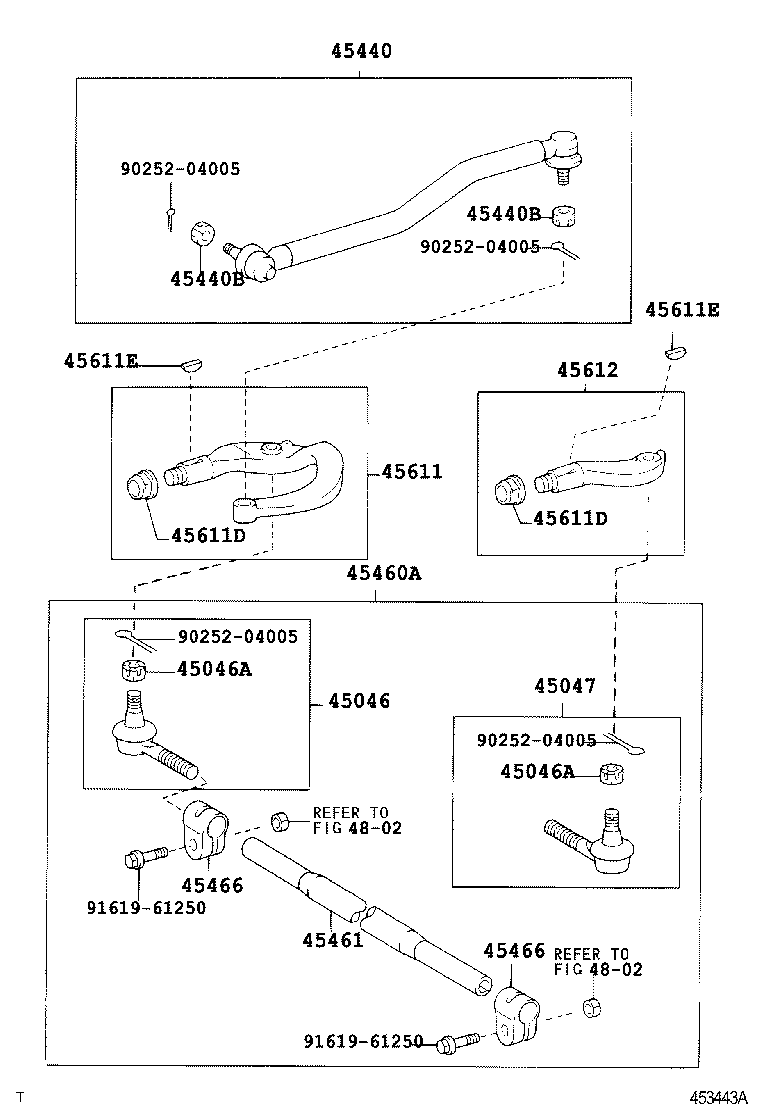 45046-39645 END SUB-ASSY, TIE ROD, RH product image