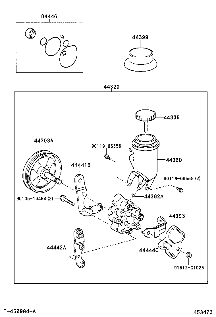 44303-52020 SHAFT SUB-ASSY, W/PULLEY product image