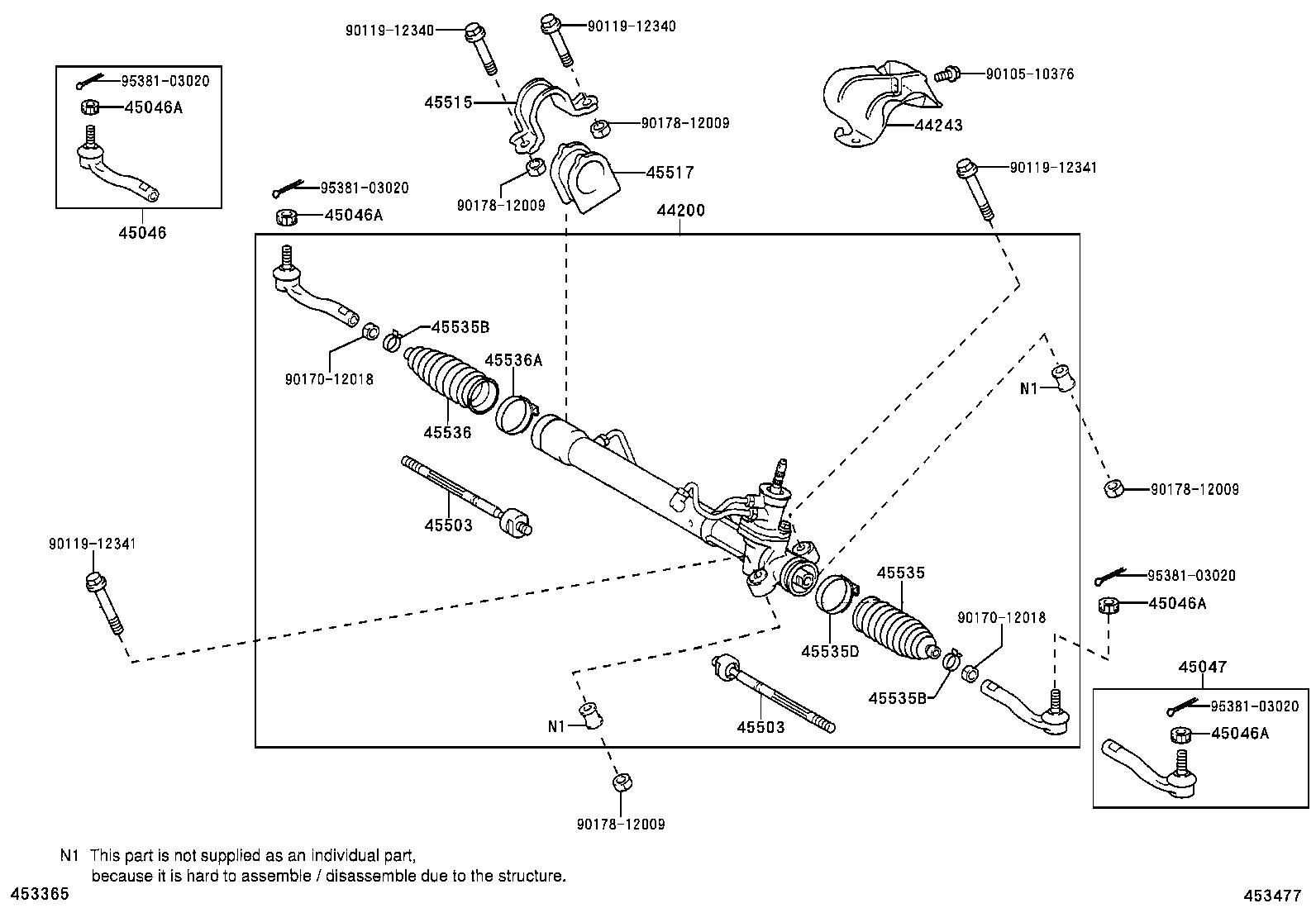 04445-59010 GASKET KIT, POWER STEERING GEAR(FOR RACK & PINION) product image