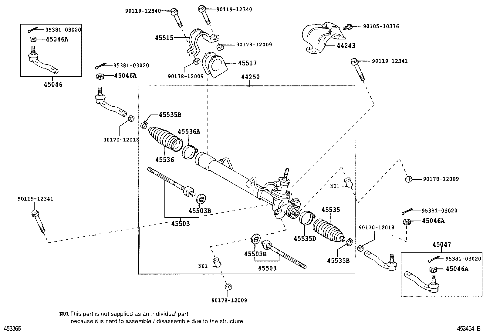 45535-02030 BOOT, STEERING RACK, NO.1 product image