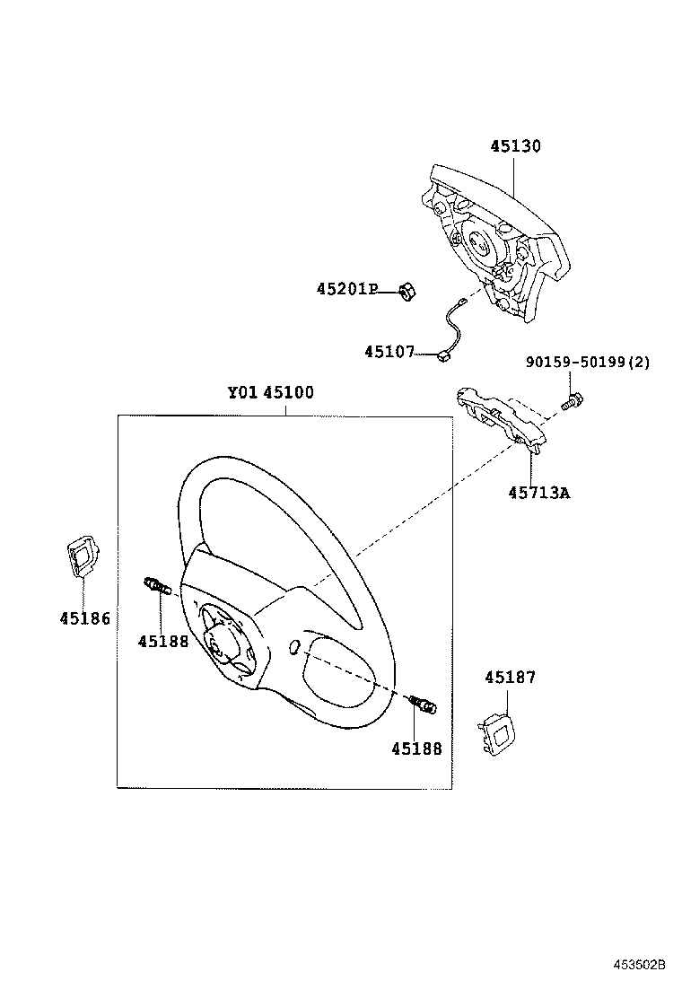45130-48080-C0 BUTTON ASSY, HORN product image