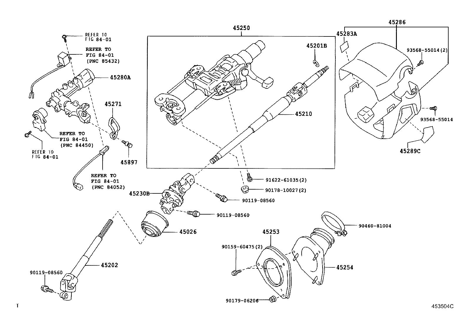 45020-48040 BRACKET ASSY, STEERING COLUMN UPPER W/SWITCH product image