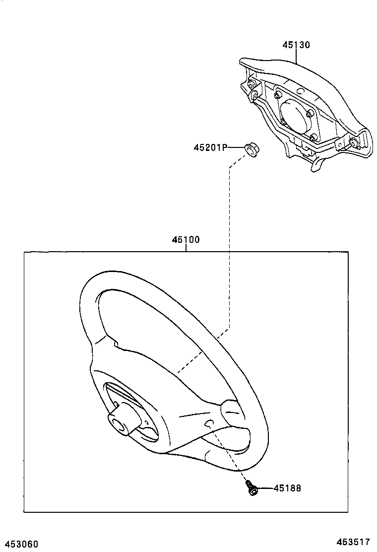 45100-52080-B0 WHEEL ASSY, STEERING product image
