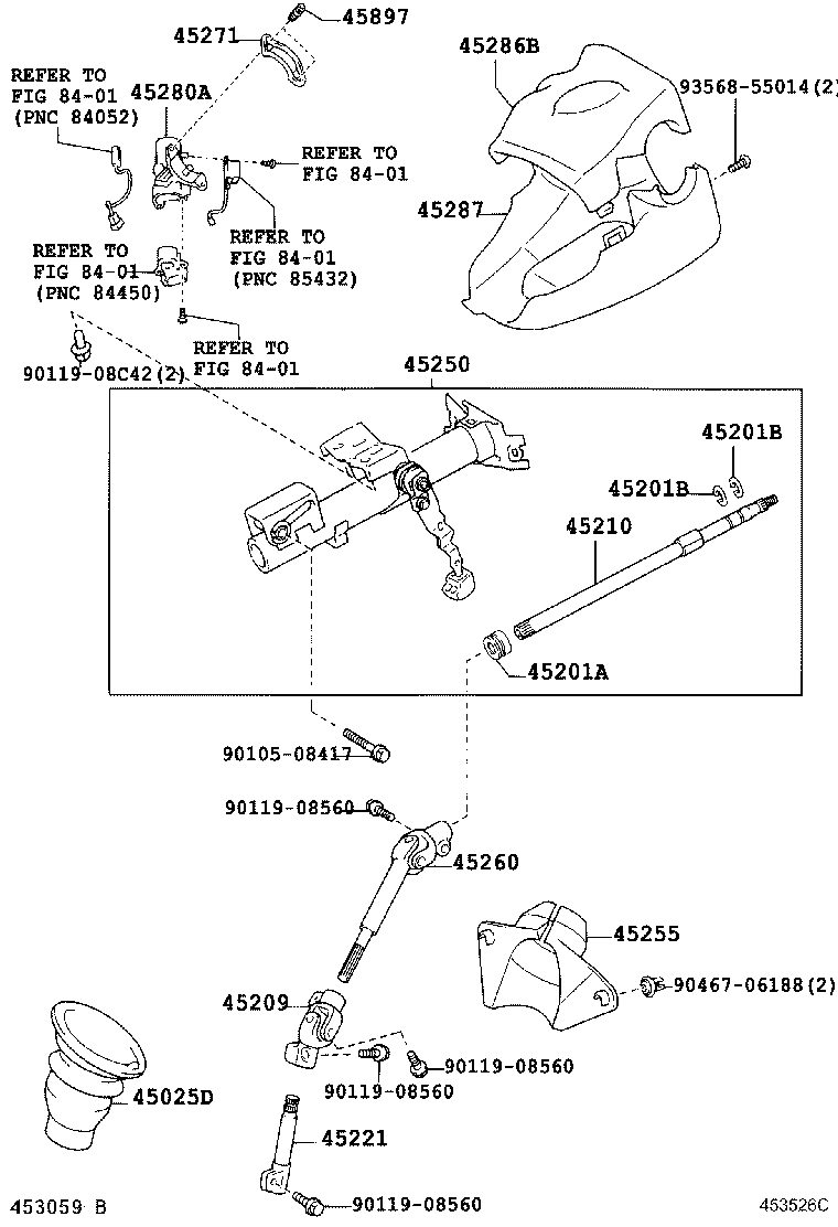 45286-46020-B0 COVER, STEERING COLUMN, UPR product image