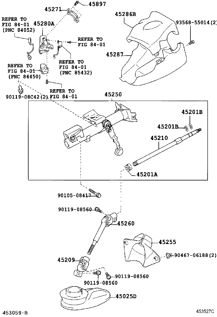 45286-46020-B0 COVER, STEERING COLUMN, UPR product image