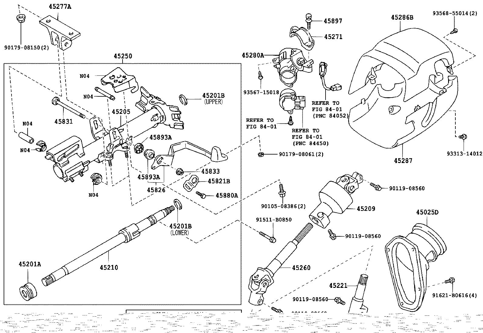 45025-28050 COVER SUB-ASSY, STEERING COLUMN HOLE, NO.1 product image