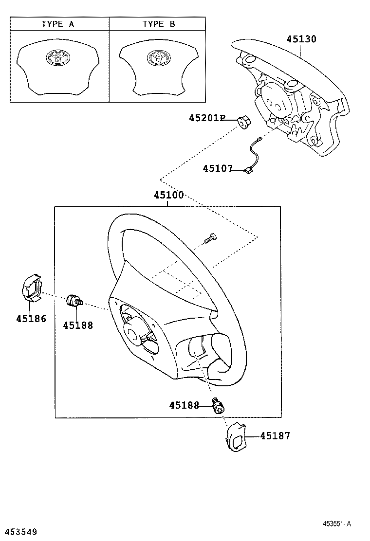 45100-28360-B1 WHEEL ASSY, STEERING product image
