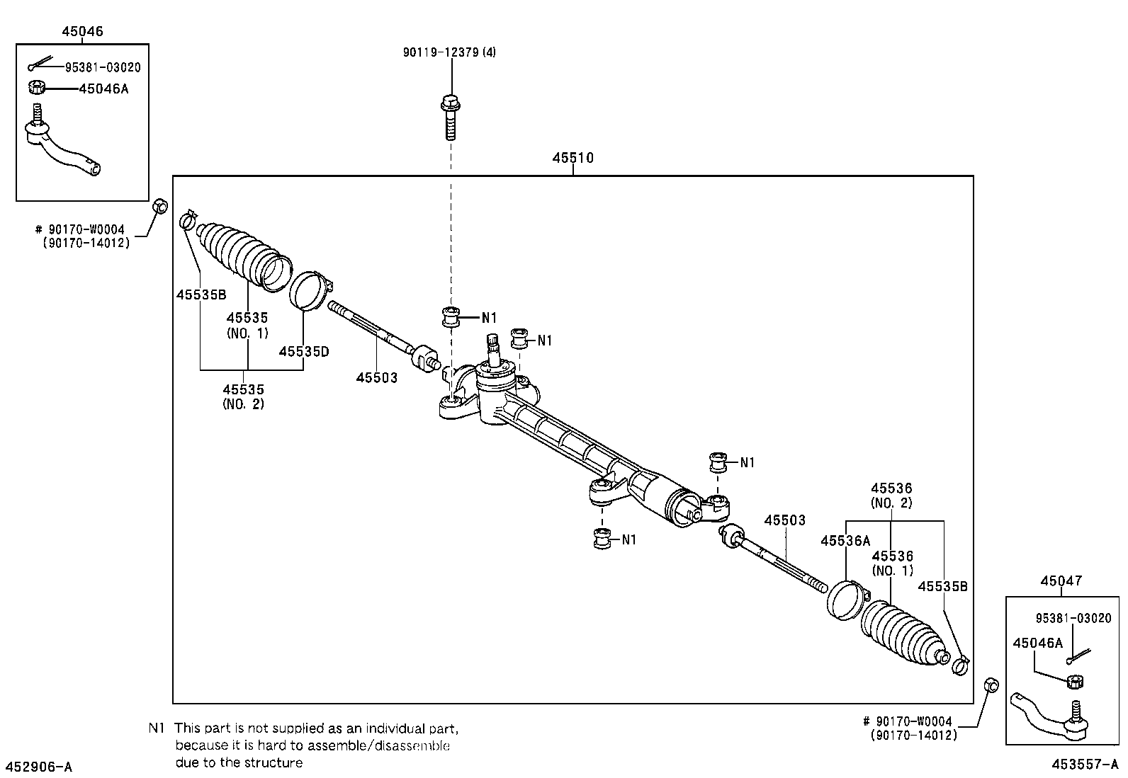 45535-09040 BOOT, STEERING RACK, NO.1 product image
