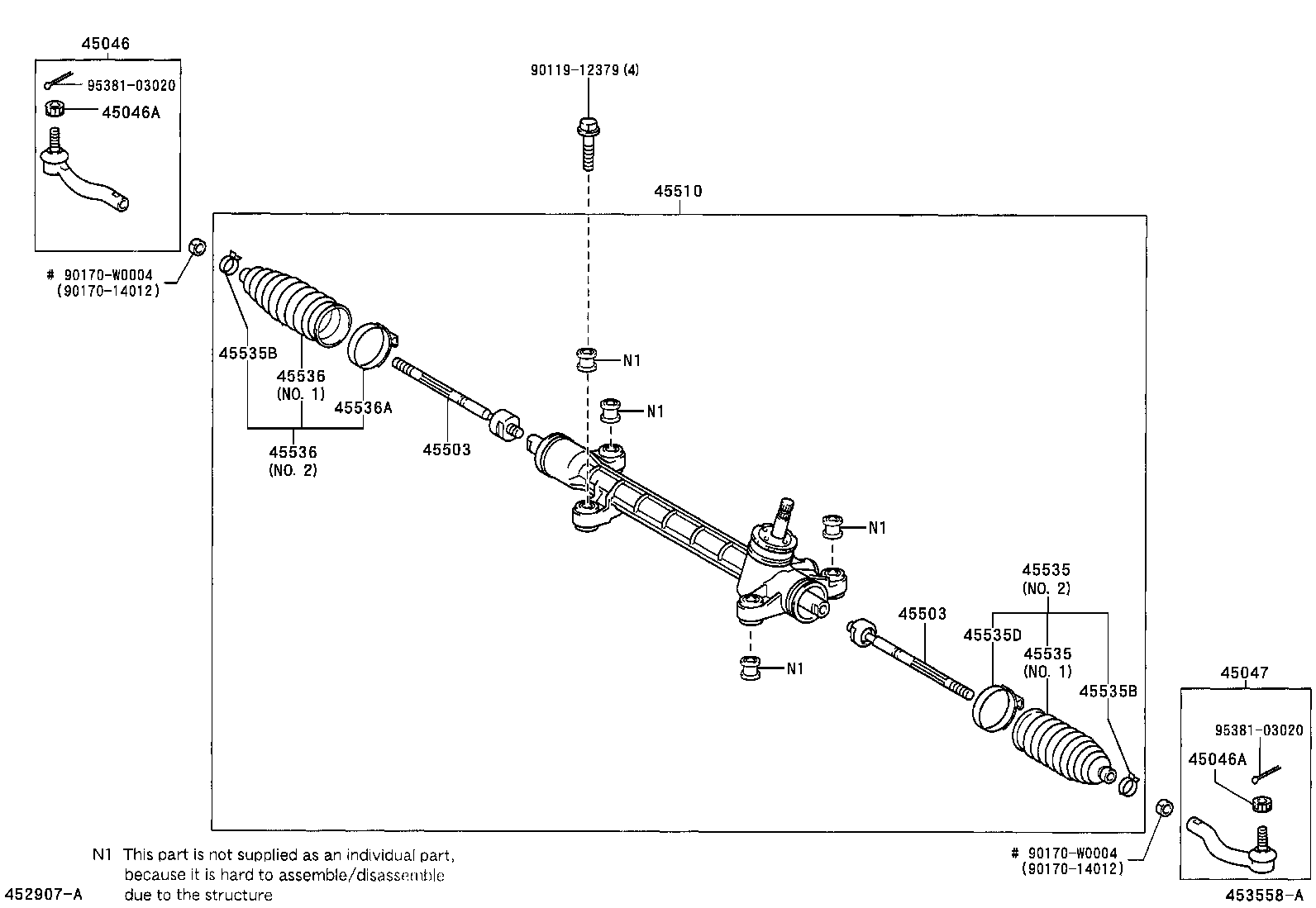 45535-09040 BOOT, STEERING RACK, NO.1 product image