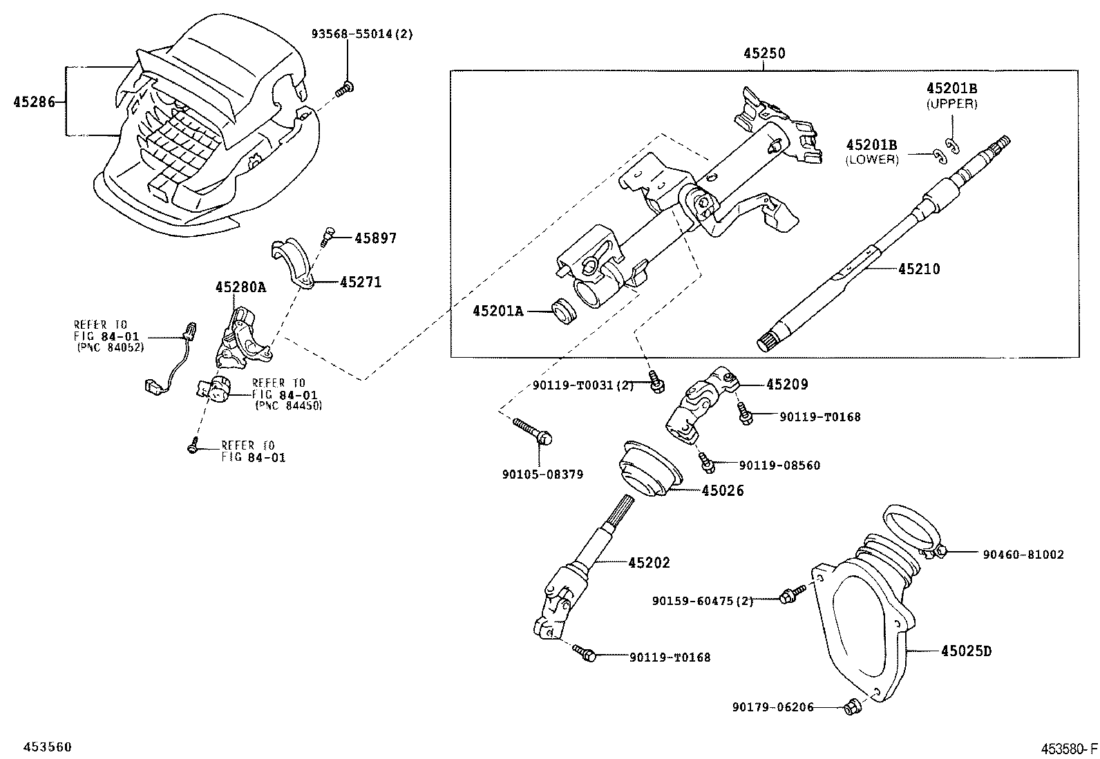 45205-06100 TUBE SUB-ASSY, STEERING COLUMN, UPPER product image
