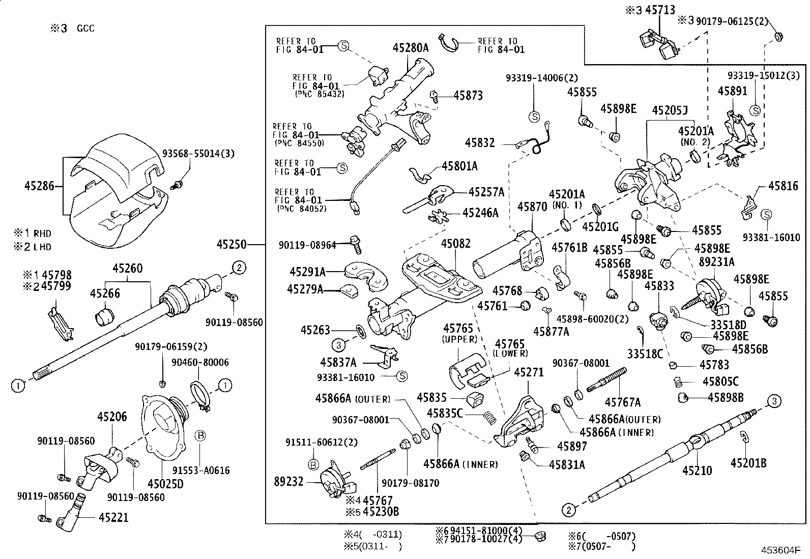 45250-50171 COLUMN ASSY, STEERING product image