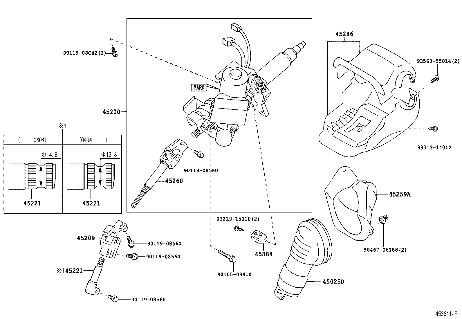 45200-47083 POST ASSY, STEERING product image