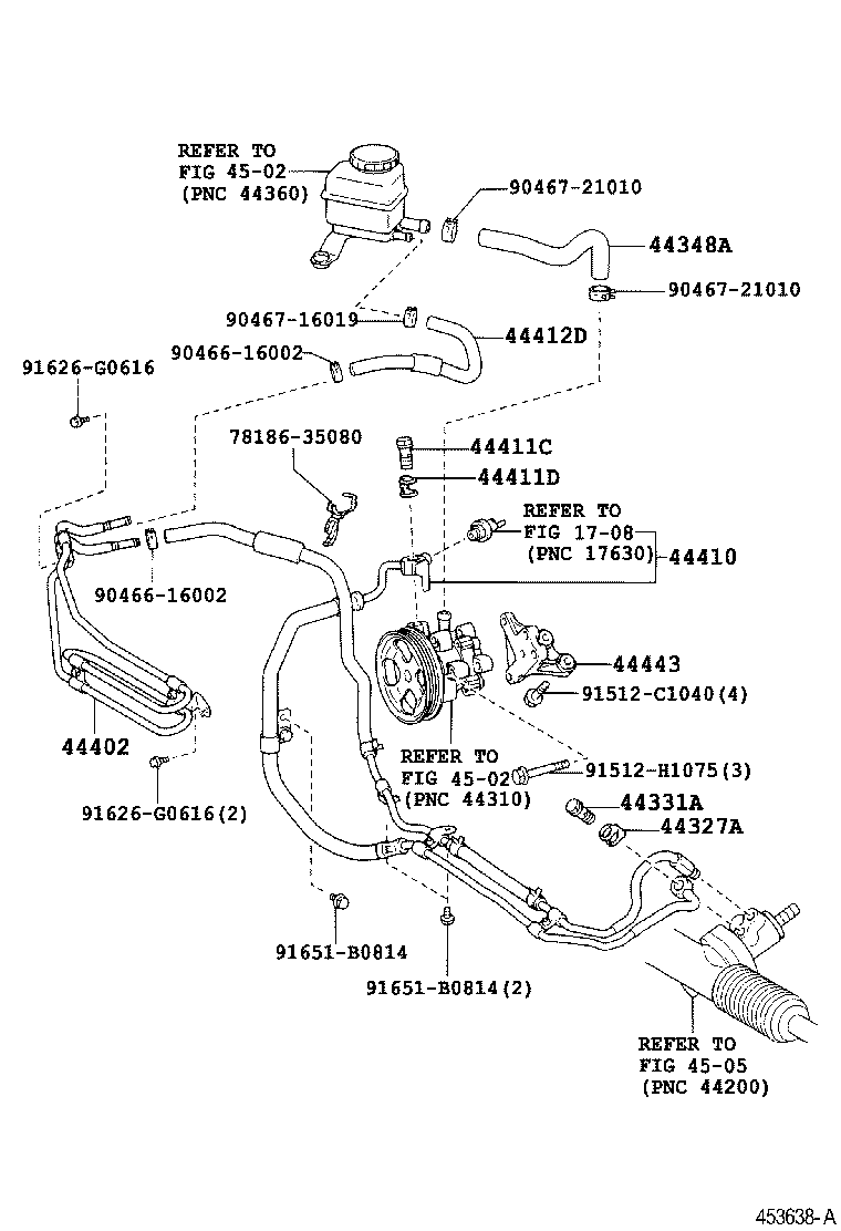 44348-60280 HOSE, OIL RESERVOIR TO PUMP, NO.1 product image